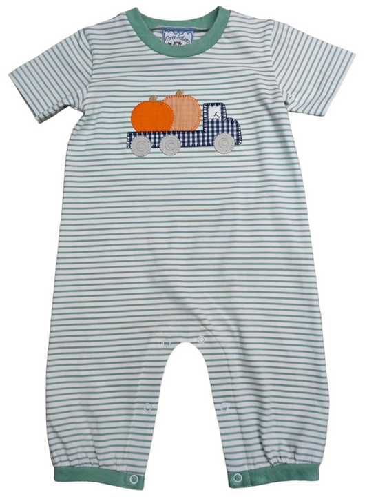 Pumpkin Truck Boys Romper