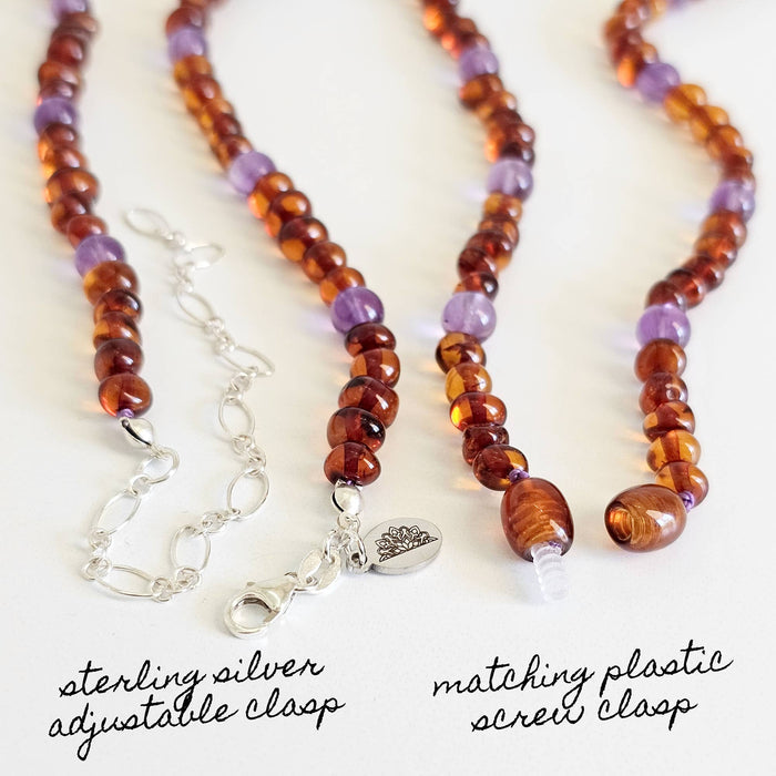 R.B. Amber Jewelry - Raw Honey Baltic Amber Necklace: Standard Hang Tag / 14-15 inches