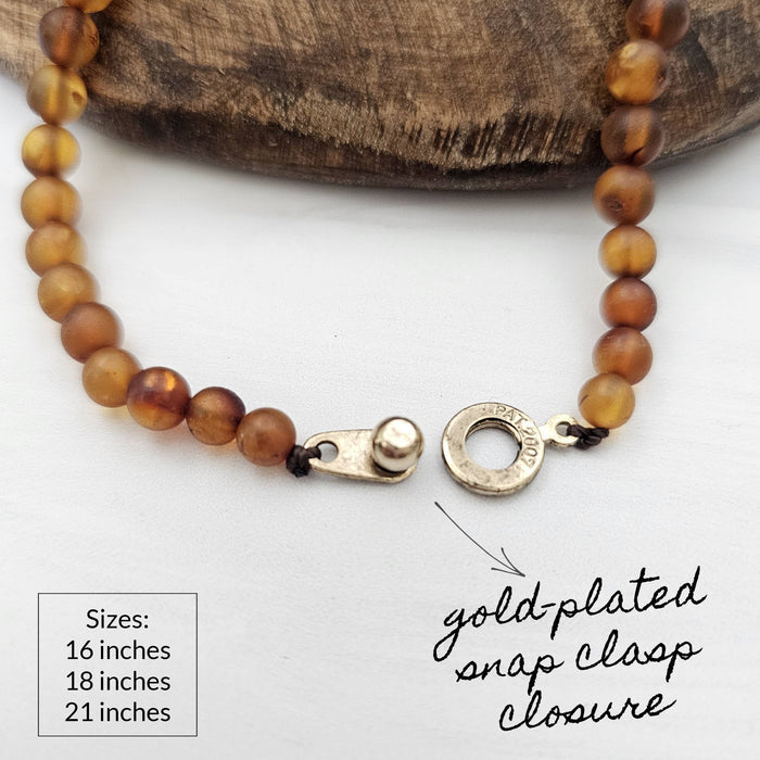 R.B. Amber Jewelry - Raw Honey Baltic Amber Necklace: Standard Hang Tag / 14-15 inches