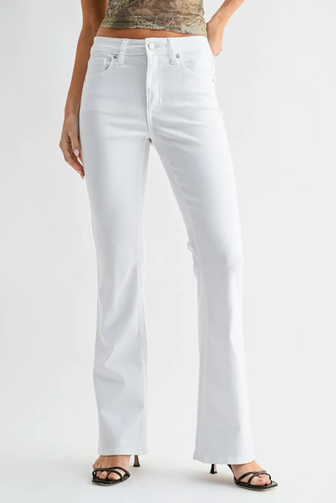Regular Hem Bootcut-White