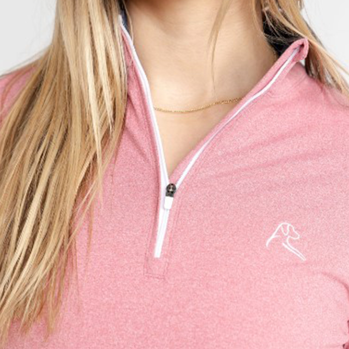 Rhoback Women's Heather Performance Q-Zip- Cranberry