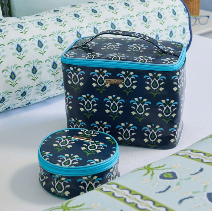 Rosemary Indigo Cosmetic Train Case