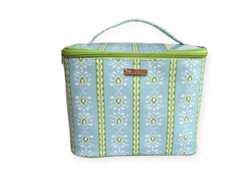 Rosemary Stripe Blue Cosmetic Train Case
