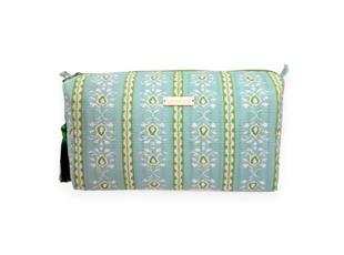 Rosemary Stripe Blue Large Cosmetic Large Bag