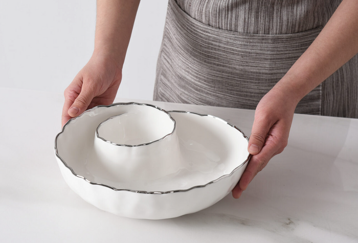 Round Chip and Dip-Silver