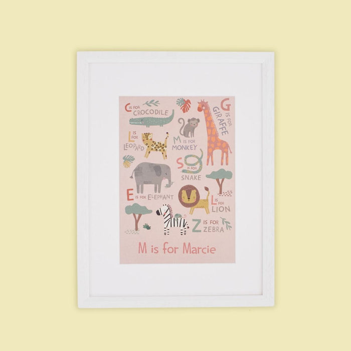 Safari Animal Pink Wall Art