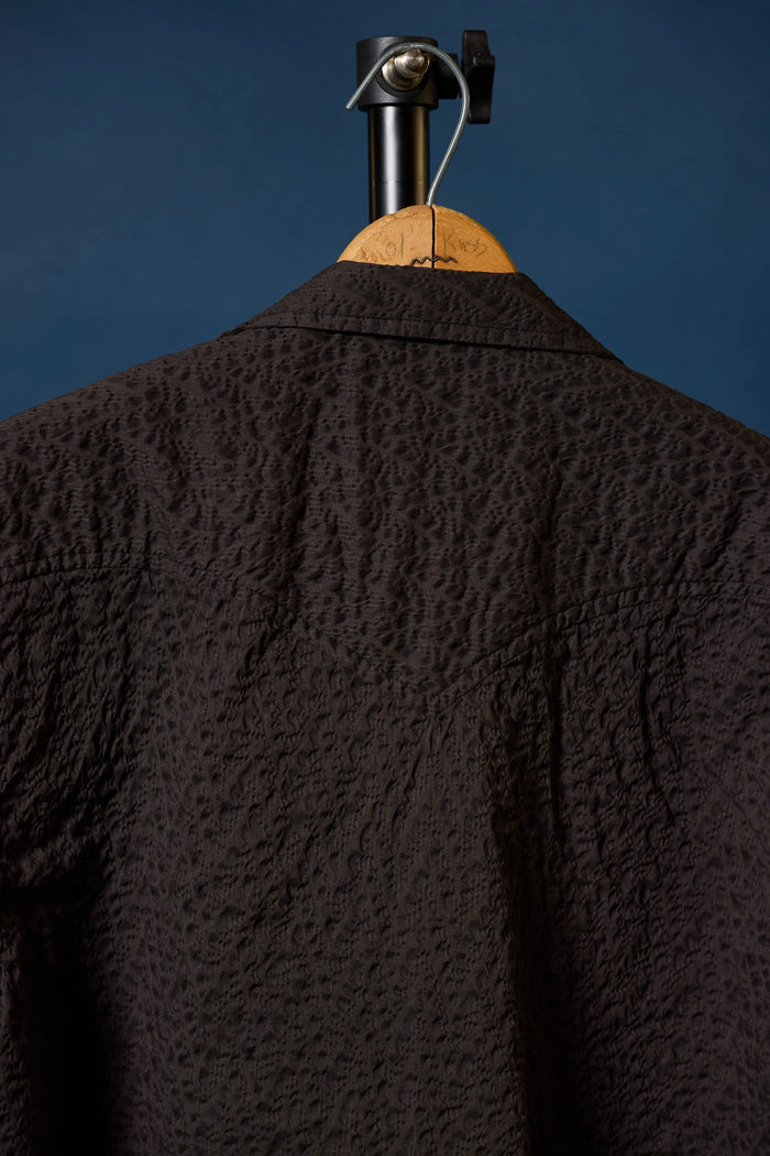 Salado Seersucker in Chevron Charcoal