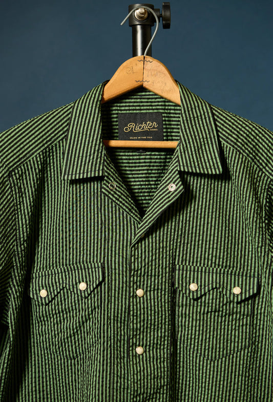 Salado Seersucker in Gruene Stripe