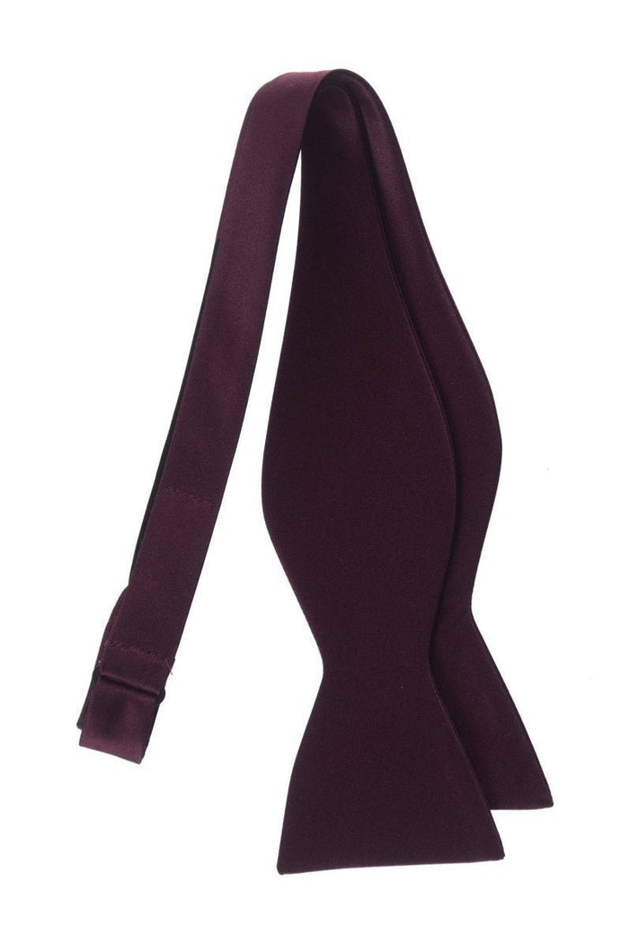 Satin Self Tie Bow Tie with Adjustable Neck Strap for Wedding Prom - Tuxgear