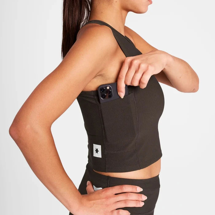 Saysky | Combat Rib Crop Top | Dames | Coffee