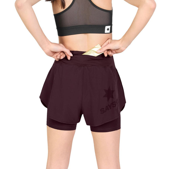 Saysky | Pace 2-in-1 Shorts 3'' | Dames | Burgundy