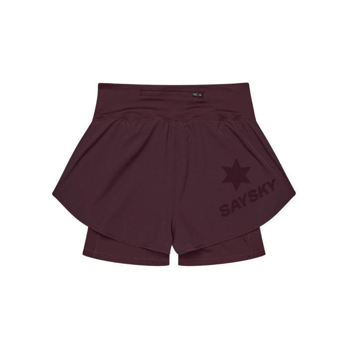 Saysky | Pace 2-in-1 Shorts 3'' | Dames | Burgundy