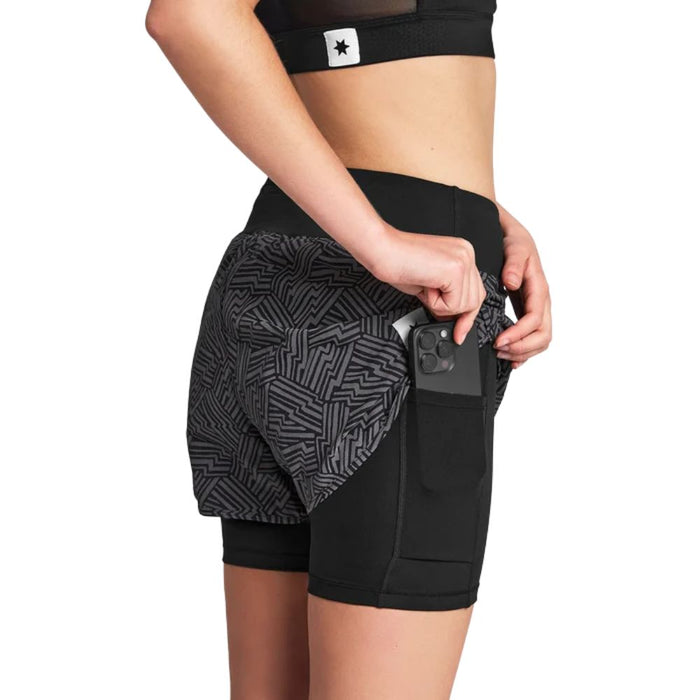 Saysky | Reflective Pace 2-in-1 Shorts 3'' | Dames | Black AOP