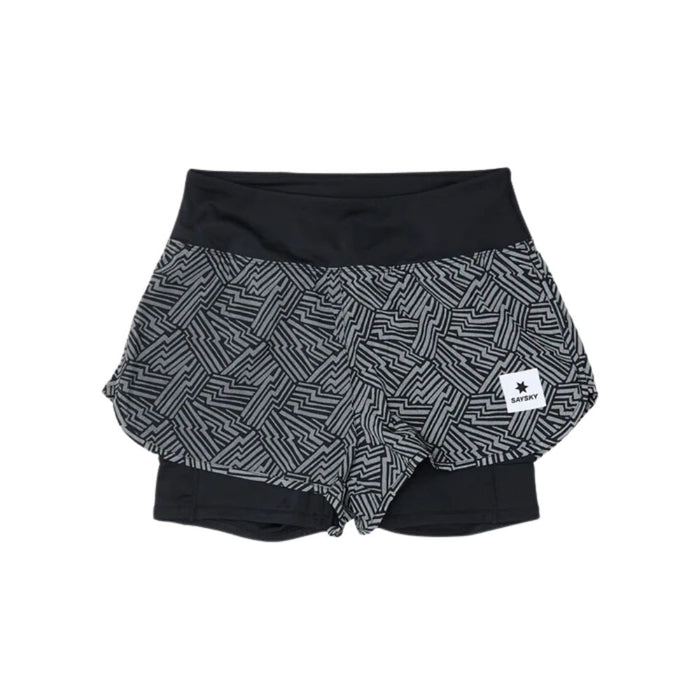 Saysky | Reflective Pace 2-in-1 Shorts 3'' | Dames | Black AOP
