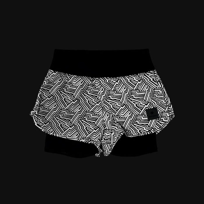 Saysky | Reflective Pace 2-in-1 Shorts 3'' | Dames | Black AOP