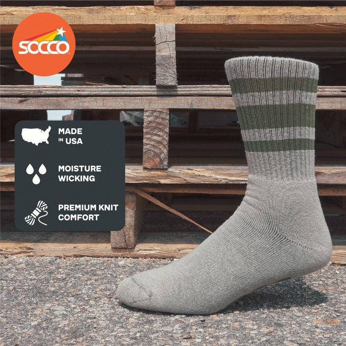 Scout Green Striped Socks | Marine Green: Marine Green / Crew / L/XL