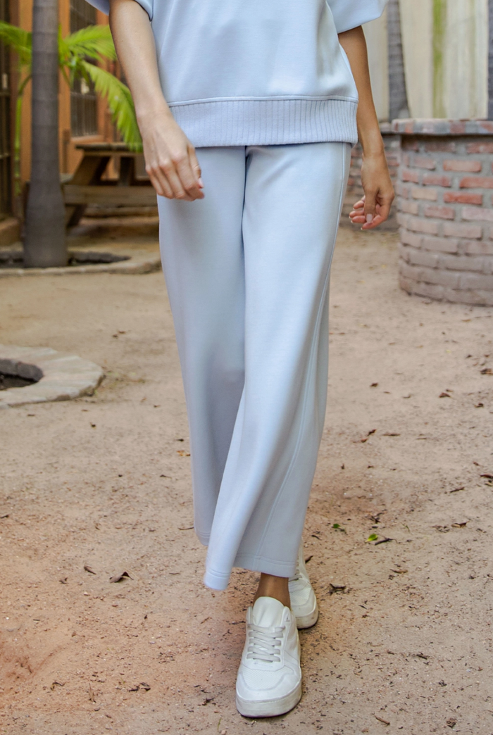 Scuba Cropped Wide Pant Frost Blue