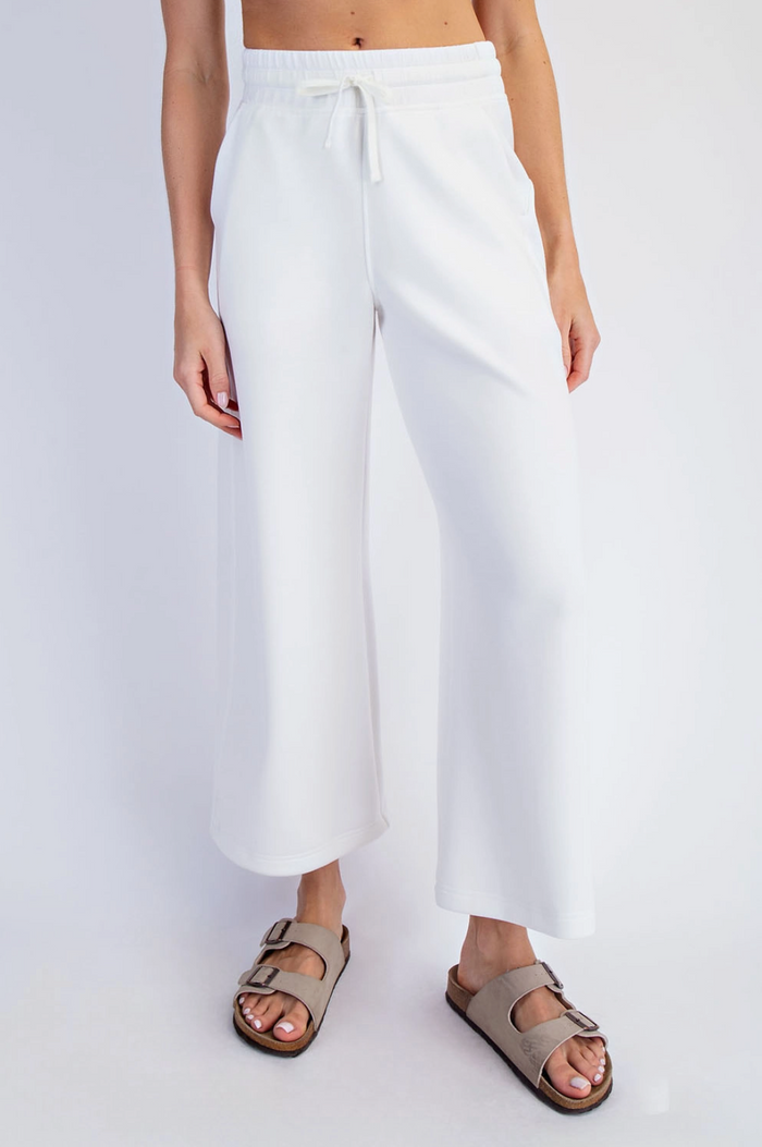 Scuba Cropped Wide Pant Frost Blue