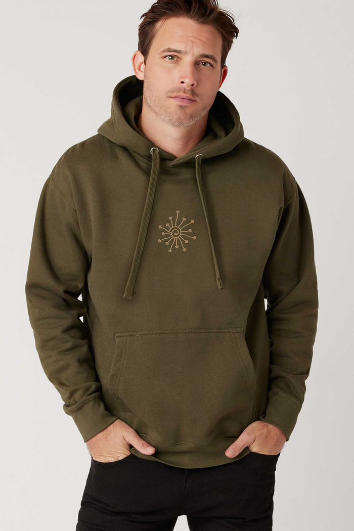 Shroomy Hoodie Military Green — Image 2 by Symbolika