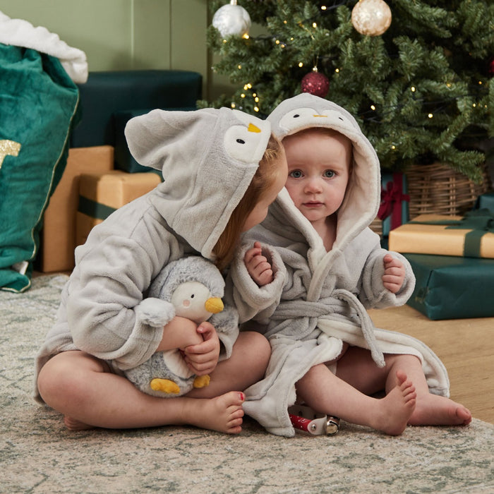 Sibling Grey Penguin Robes Gift Set