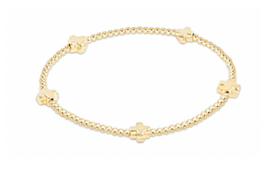 Signature Cross Small 2mm Gold Bracelet - Gold
