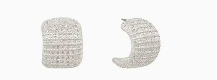 Silver Textured Earrings-3pc set