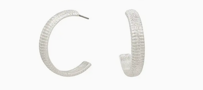 Silver Textured Earrings-3pc set