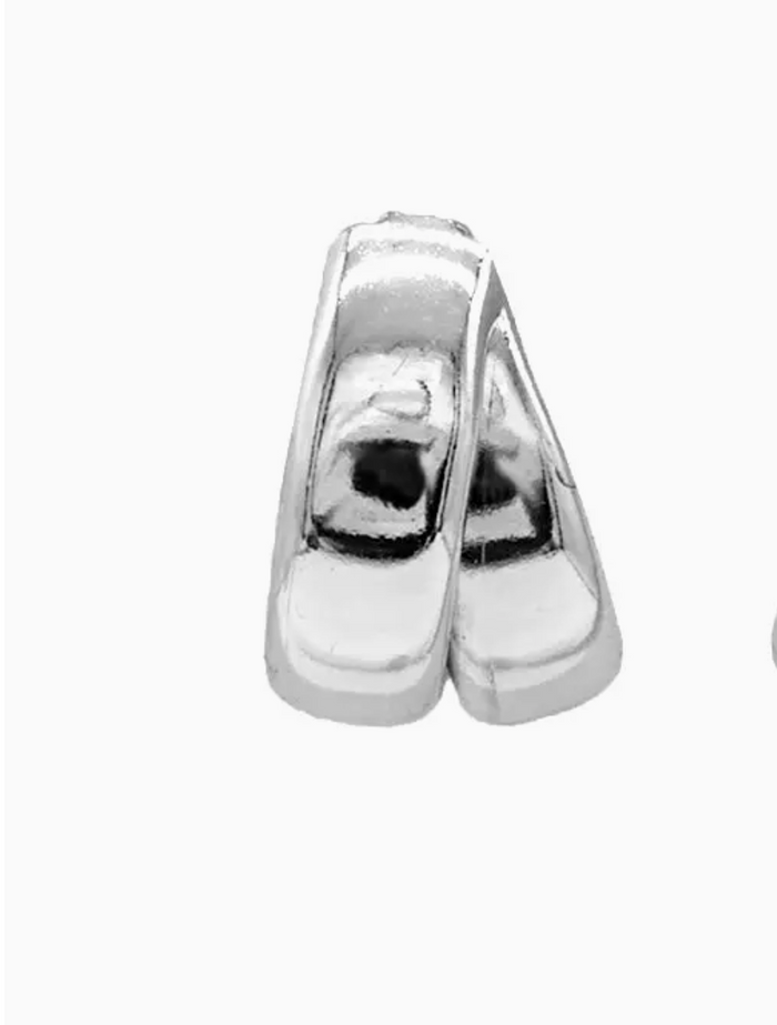 Silver Two Layered .5" Hoop Earring