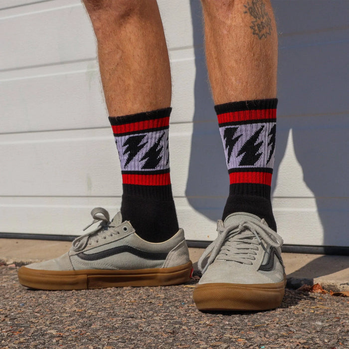 SOCCO x Mike Vallely Lightning Bolt Socks | Black: S/M