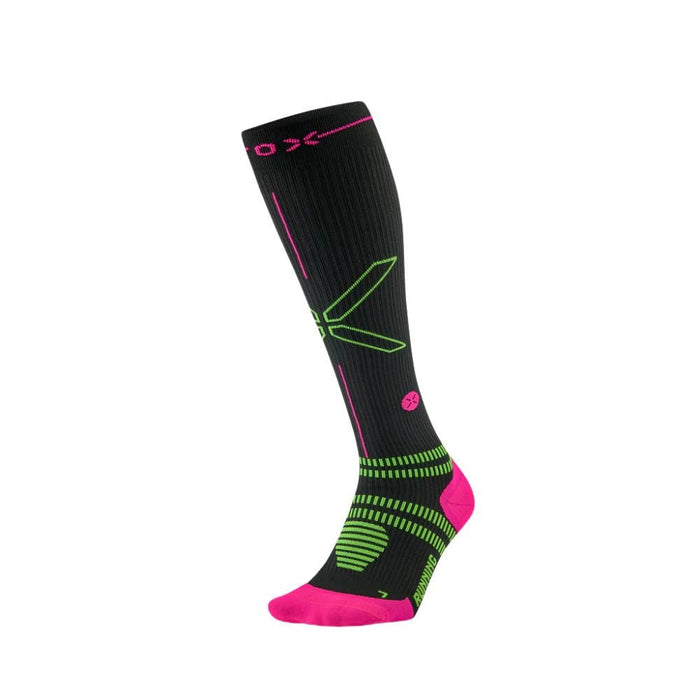 STOX | Running Compression Socks | Dames | Charcoal / Fuchsia