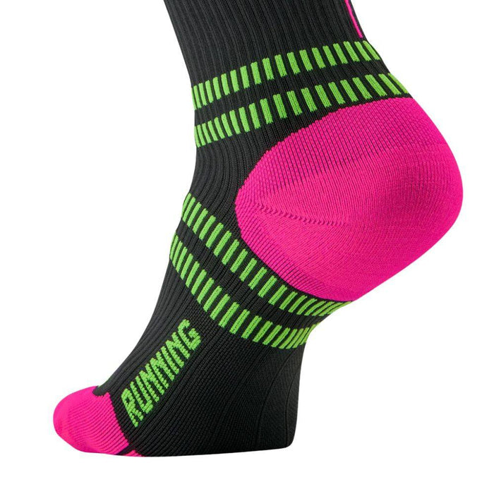 STOX | Running Compression Socks | Dames | Charcoal / Fuchsia