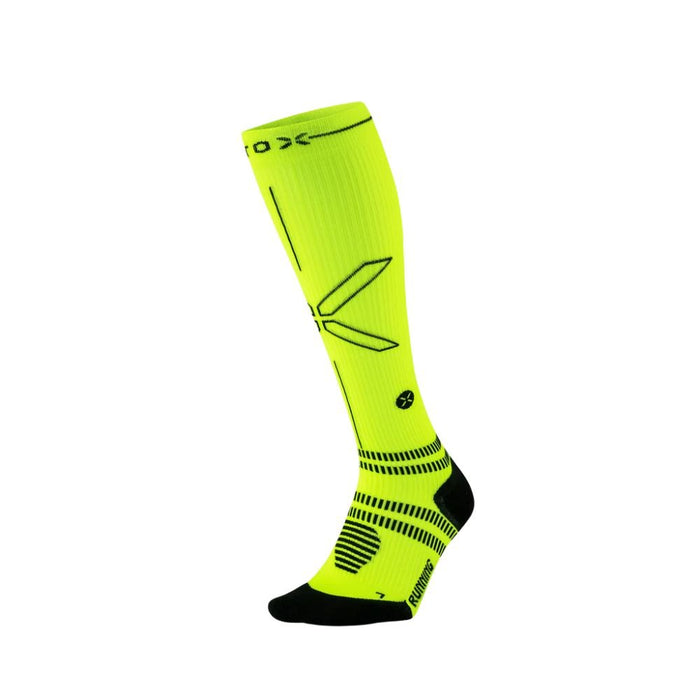 STOX | Running Compression Socks | Dames | Yellow Fluo / Black