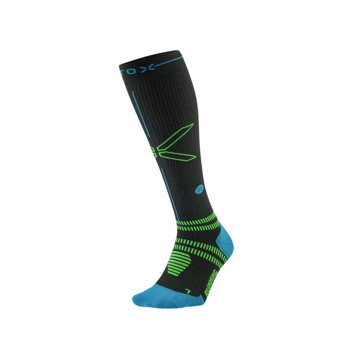 STOX | Running Compression Socks | Heren | Charcoal / Bright Blue