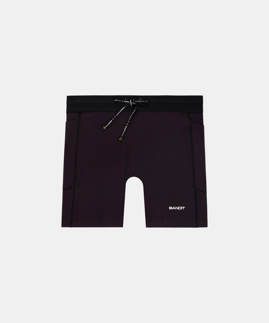 Striped Cadence™ 5" Compression - Black / Fig