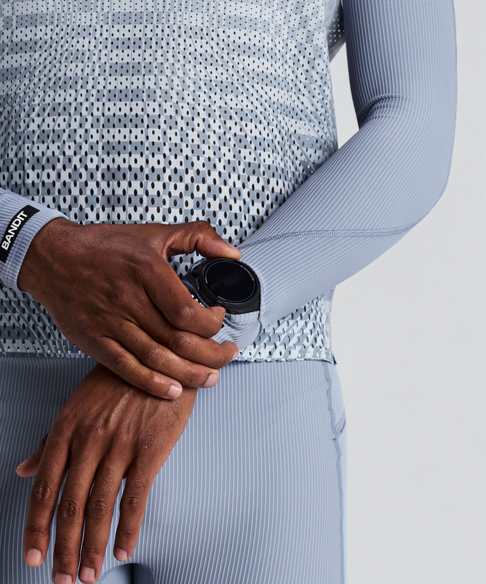 Striped Cadence™ Compression Sleeves - Steel Horizon / Pavilion Blue