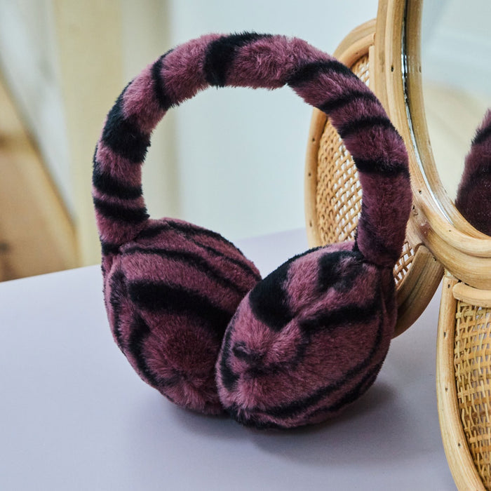Stych Pink Zebra Stripe Earmuffs