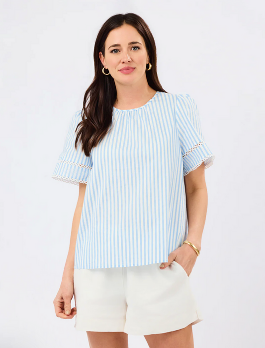 Tabby Top Pin Stripe Blue