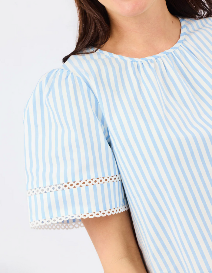 Tabby Top Pin Stripe Blue