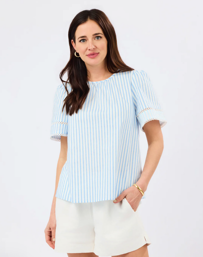 Tabby Top Pin Stripe Blue