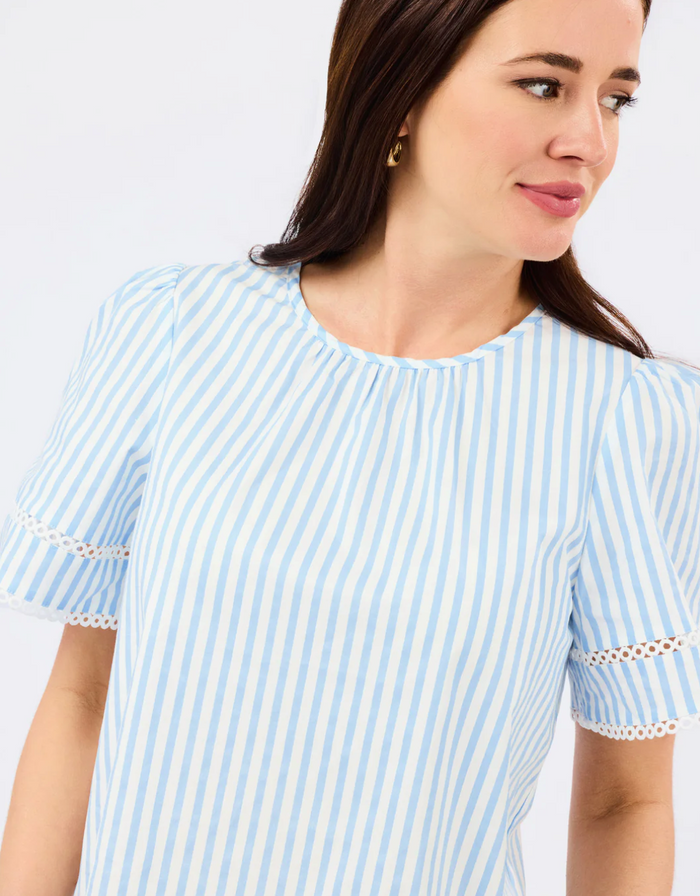 Tabby Top Pin Stripe Blue