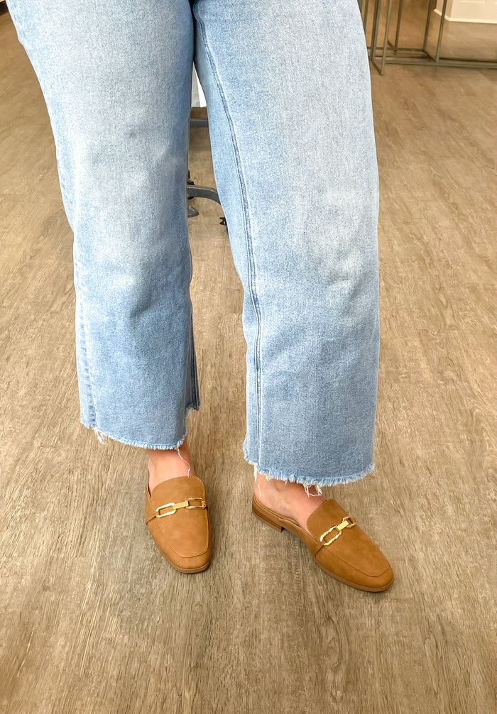 Tan Loafer Mules