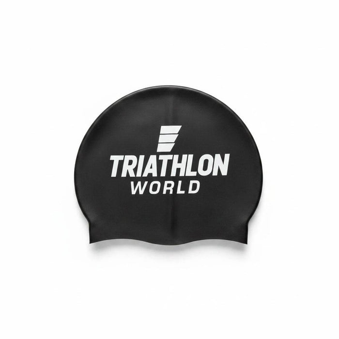 TriathlonWorld | Classic Silicone Badmuts | Black / White