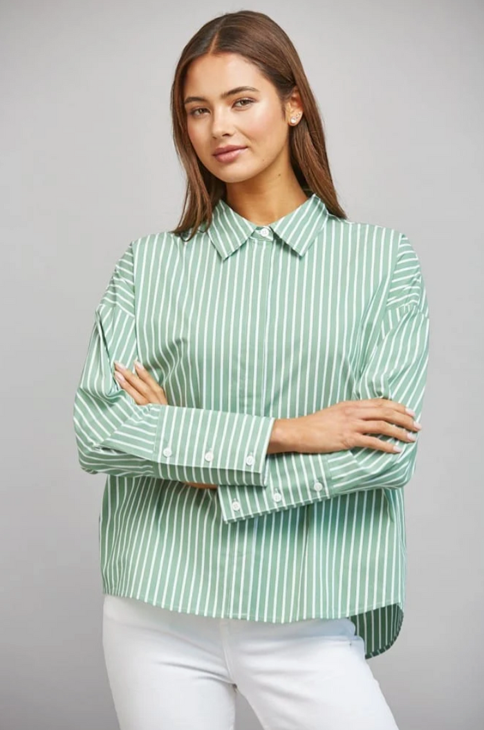 Willa Striped Button Down Top