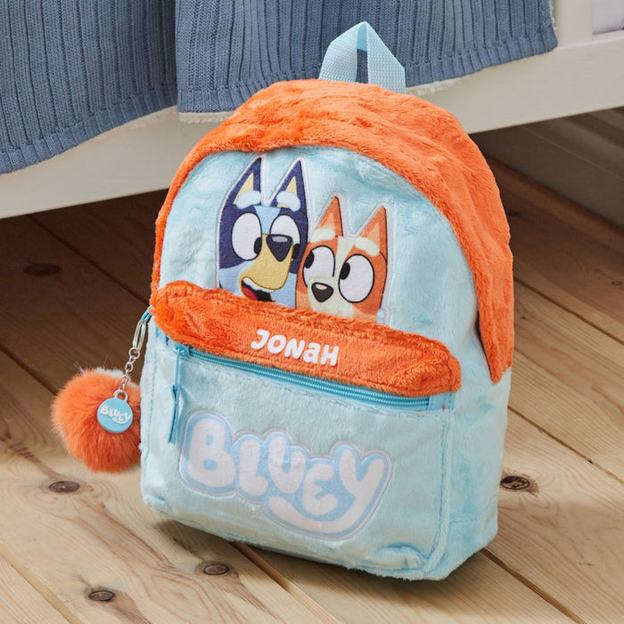 William Lamb Personalised Blue Plush Bluey Backpack