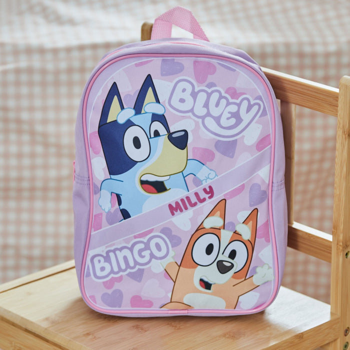 William Lamb Personalised Bluey and Bingo Heart Backpack