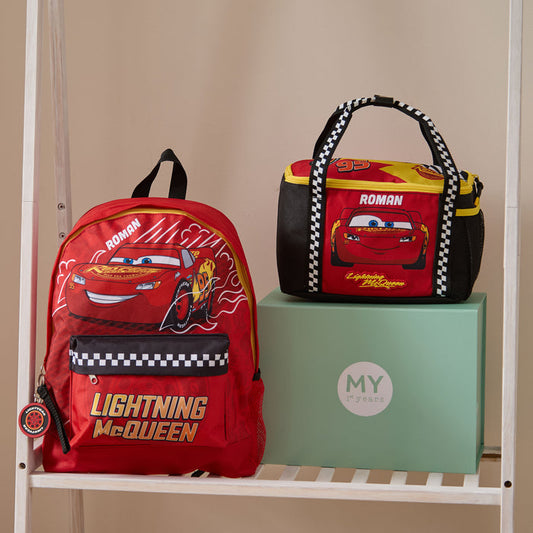 William Lamb Personalised Cars Lightning McQueen Bag & Lunch Bag Gift Set