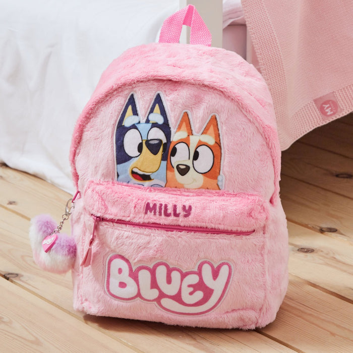 William Lamb Personalised Pink Plush Bluey Backpack