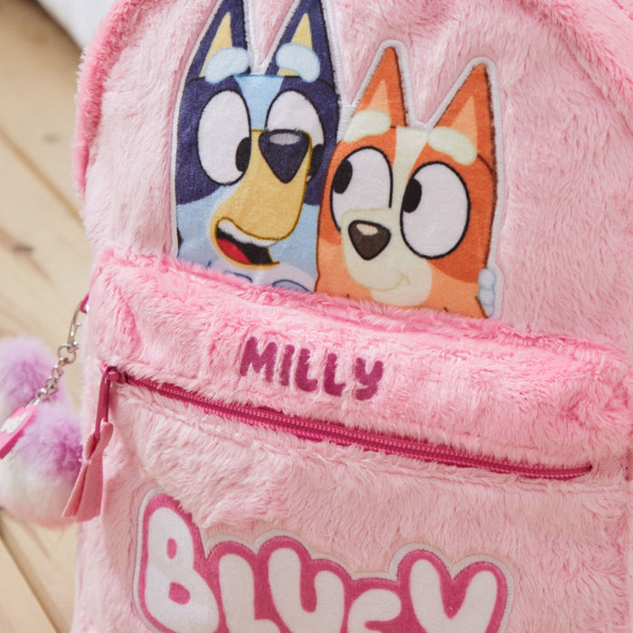 William Lamb Personalised Pink Plush Bluey Backpack