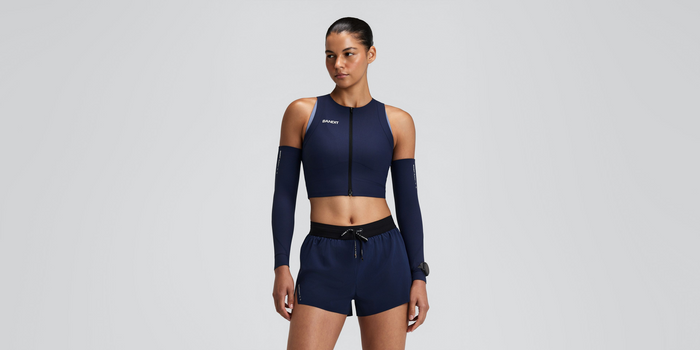 Women's Adapto™ 2-Way Zip Race Crop - NY Navy
