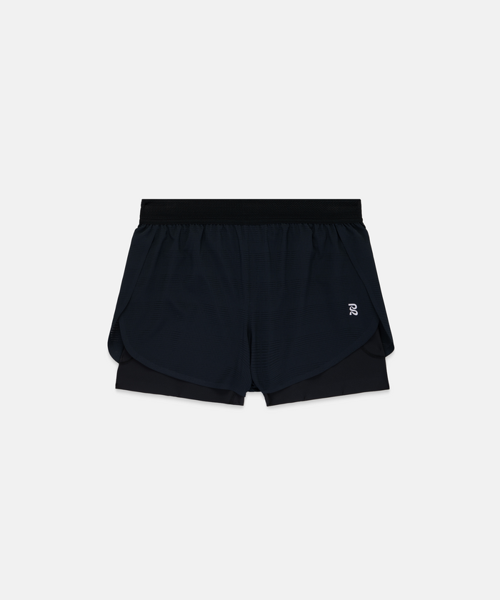 Women's CoolGrid™ 2-in-1 Run Shorts - Black
